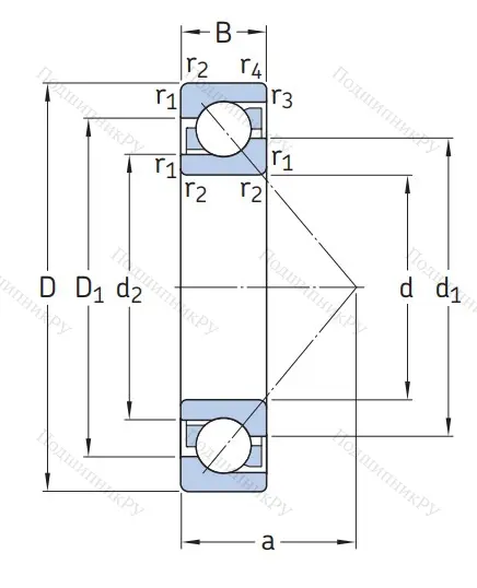 Однорядный шариковый подшипник 7313 BECBM от производителя  SKF