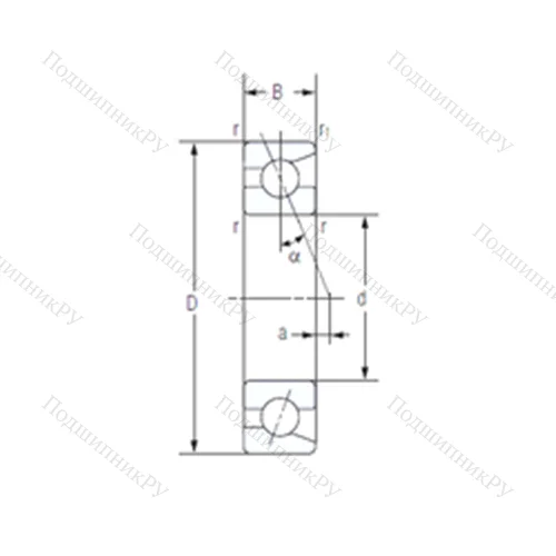 Подшипник шариковый радиально-упорный 7219AC