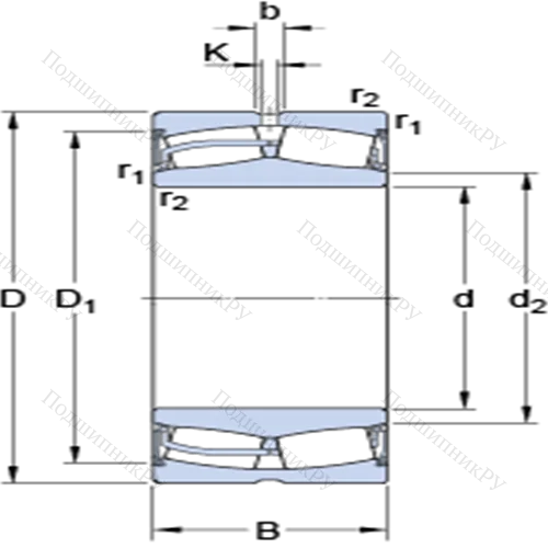 Сферические роликоподшипники с цилиндрическими и коническими отверстиями 22244-2CS 5/VT 143 от производителя  SKF