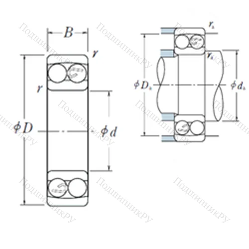 Подшипник шариковый радиальный самоцентрирующийся 1300 от производителя  NSK