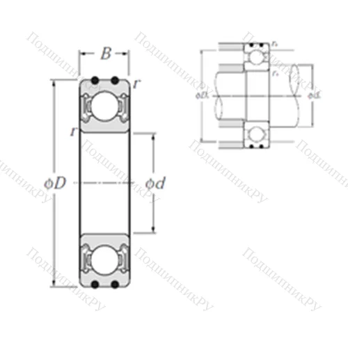 Подшипник шариковый радиальный AC-6206LLB