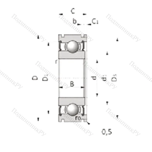 Подшипник шариковый радиальный SX 06B 81LLUANPX 1V