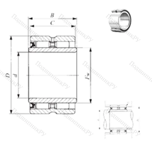 Подшипник игольчатый радиальный GBRI 608432 U от производителя  IKO