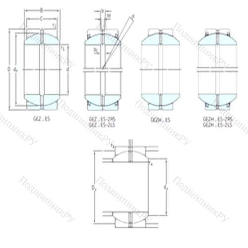 Подшипник скольжения сферический GEZ 208ES от производителя  SKF