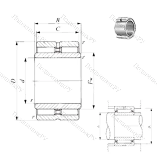 Подшипник игольчатый радиальный GTRI 203820 от производителя  IKO