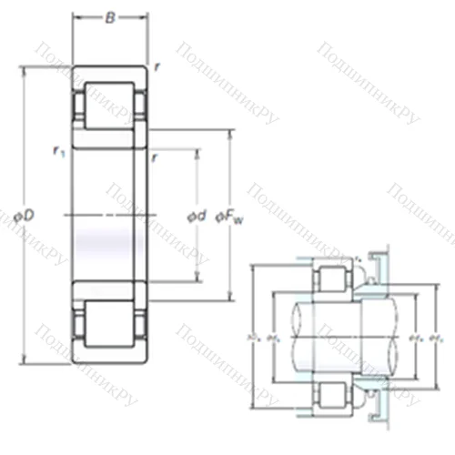 Подшипник роликовый радиальный NUP 210EM