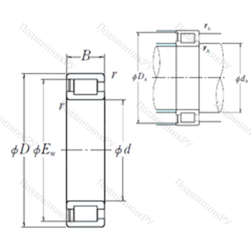 Подшипник роликовый радиальный NCF 3044V