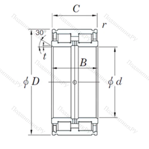 Подшипник роликовый радиальный DC 5030N