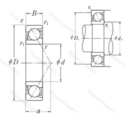 Подшипник шариковый радиально-упорный 7914 A 5