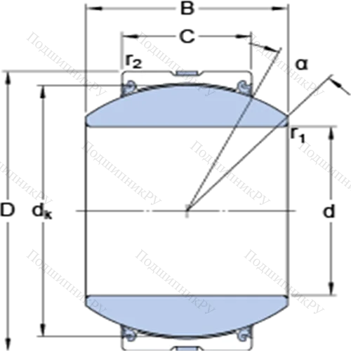 Радиальные сферические подшипники скольжения с контактными поверхностями сталь/сталь, требующие техобслуживания GEH 120 TXA-2LS