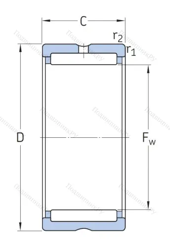 Игольчатый подшипник NK 40/30 от производителя  SKF