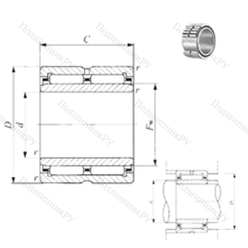 Подшипник игольчатый радиальный NA 6914 от производителя  IKO