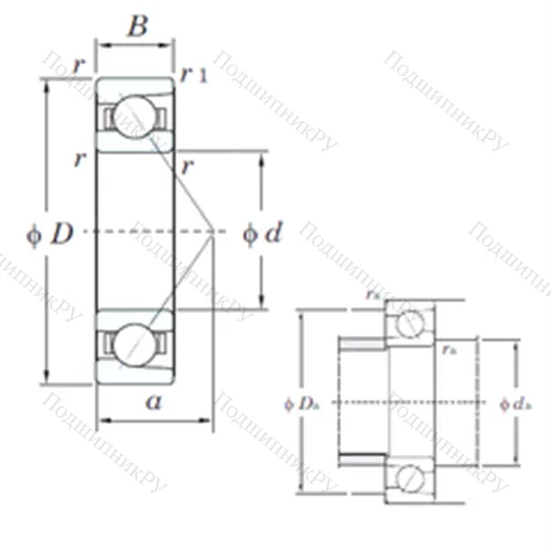 Подшипник шариковый радиально-упорный 7015B