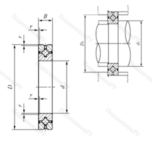Подшипник роликовый упорно-радиальный с четырехточечным контактом CRBH 6013 A UU от производителя  IKO