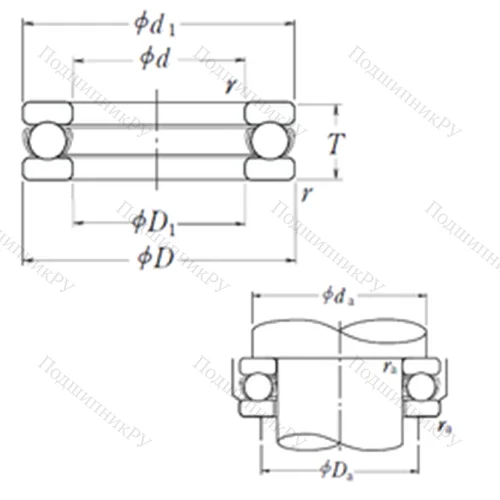 Подшипник шариковый упорный 51168X от производителя  NSK
