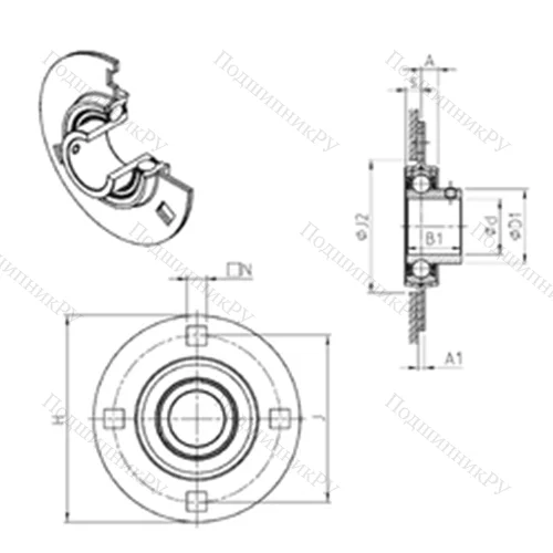 Подшипниковый узел шариковый радиальный USPF 210 от производителя  SNR