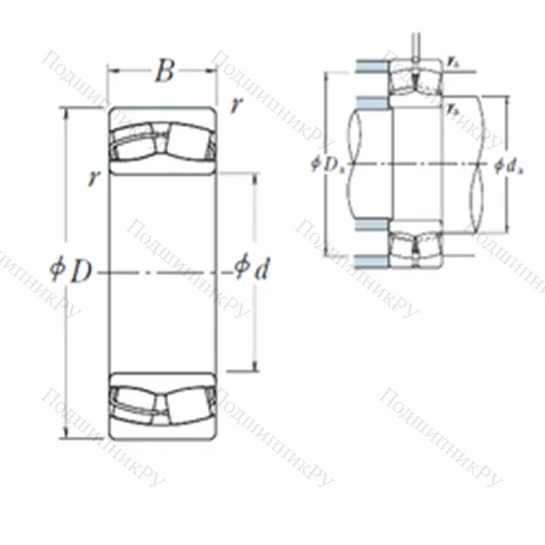 Подшипник роликовый радиальный самоцентрирующийся 21307CDE 4 от производителя  NSK