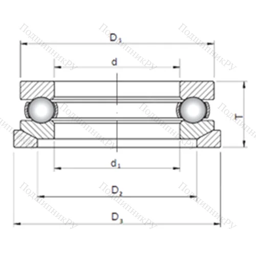 Подшипник шариковый упорный 53313U+U 313