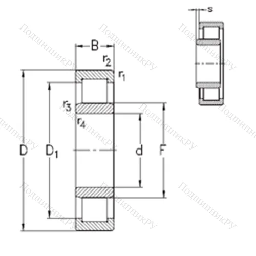 Подшипник роликовый радиальный NU 2311-E-M 6