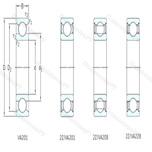 Подшипник шариковый радиальный 6215-2Z/VA 201 от производителя  SKF