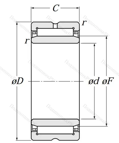 Игольчатый подшипник NA 5904 от производителя  NTN