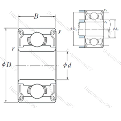 Подшипник шариковый радиальный 608 ZZ от производителя  NSK
