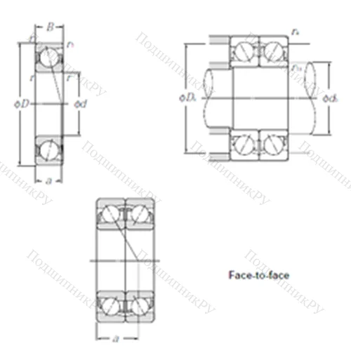 Подшипник шариковый радиально-упорный 7206CDF