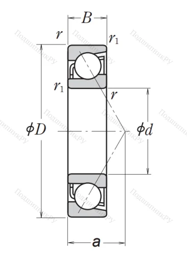Однорядный шариковый подшипник 7320 BWG (66320 ГОСТ) от производителя  NSK