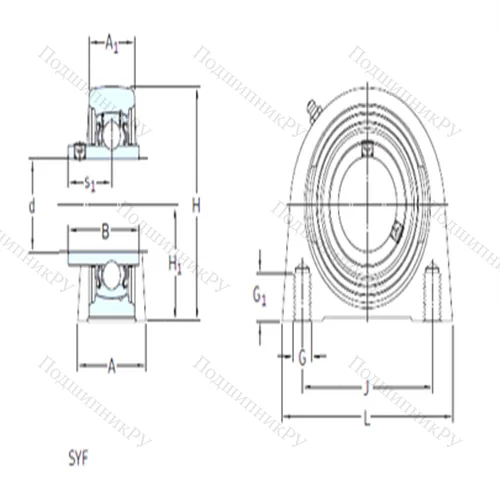 Подшипниковый узел шариковый радиальный SYF 40 FM от производителя  SKF