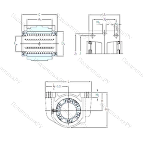Подшипник шариковый линейный LUCD 50-2LS от производителя  SKF