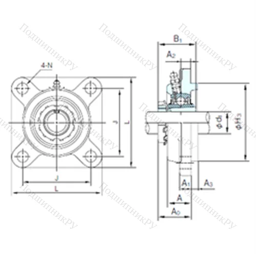 Подшипниковый узел шариковый радиальный UKFS 320+H 2320 от производителя  NACHI