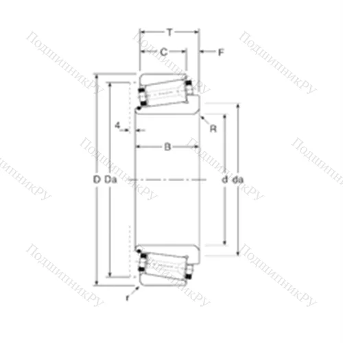 Подшипник роликовый радиально-упорный 181118/ 181180X от производителя  Gamet