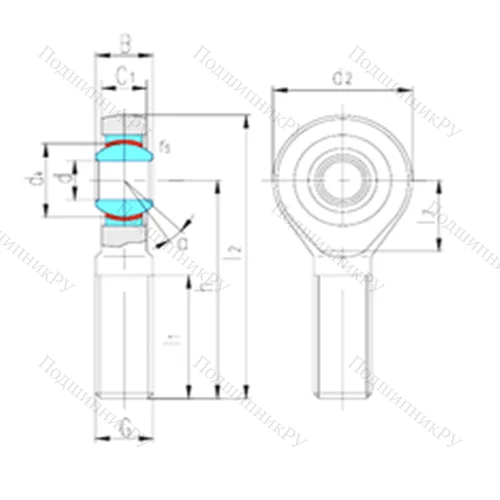 Подшипник скольжения сферический SAK 14C от производителя  LS