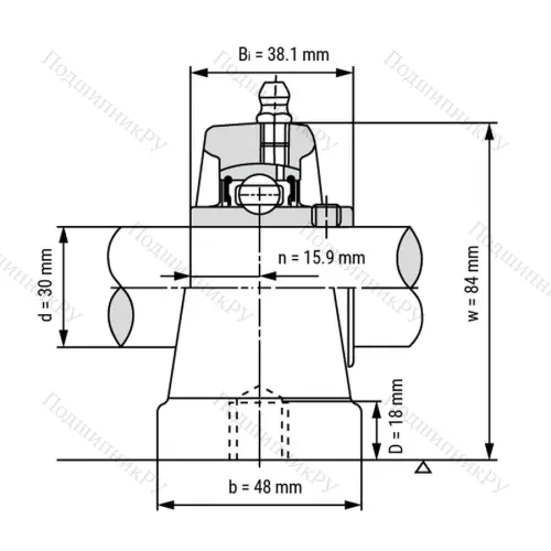 Подшипниковый узел UCPA 206 - Вал: 30 мм от производителя  LPZ