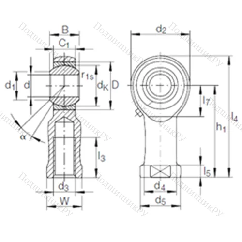 Подшипник скольжения сферический GIKR 18 PB
