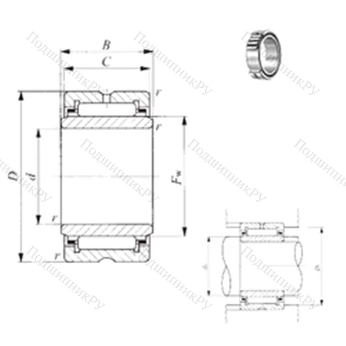 Подшипник игольчатый радиальный TRI 10013550 от производителя  IKO