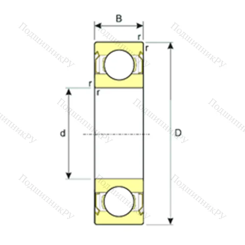 Подшипник шариковый радиальный SS 61912-2RS