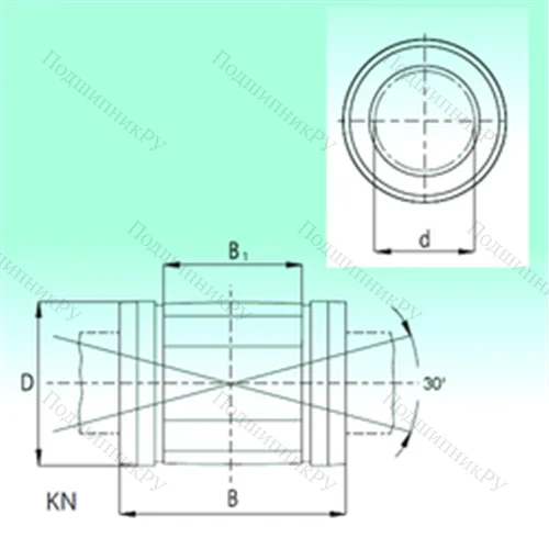 Подшипник шариковый линейный KN 2558-PP от производителя  NBS