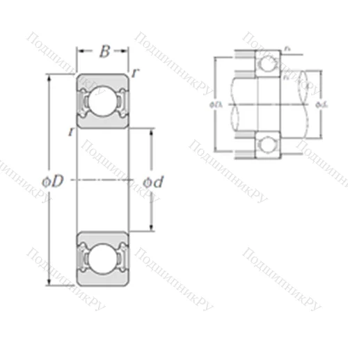 Подшипник шариковый радиальный 6815LLU