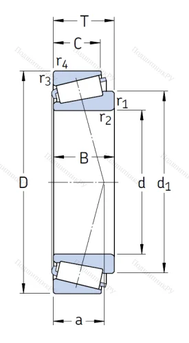 Конический роликовый подшипник T 4 CB 120 от производителя  SKF