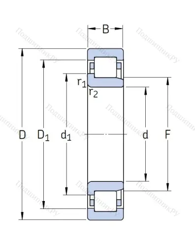 Роликовый цилиндрический подшипник NJ 210 ECP/C 3 от производителя  SKF