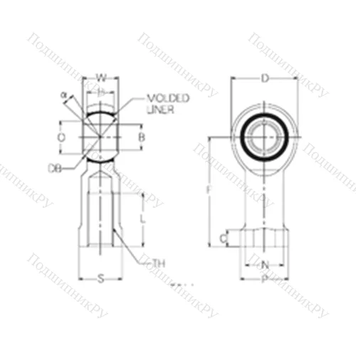 Подшипник скольжения сферический RBM 10 от производителя  NMB