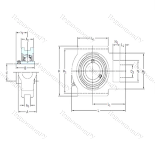 Подшипниковый узел шариковый радиальный TU 1.1/8 TF от производителя  SKF