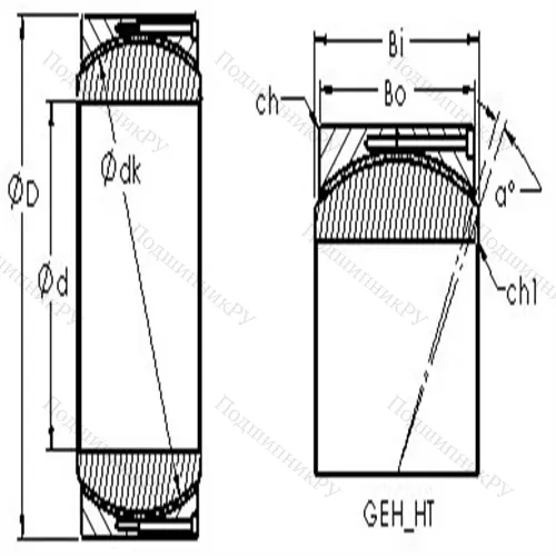 Подшипник скольжения сферический GEC 560HT от производителя  AST