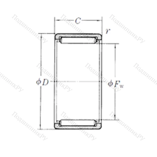 Подшипник игольчатый радиальный RLM 304025