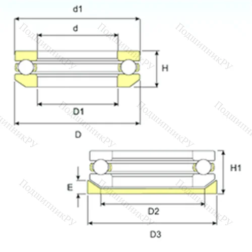 Подшипник шариковый упорный 53226 U 226 от производителя  ISB