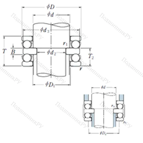 Подшипник шариковый упорный 52308 от производителя  NSK