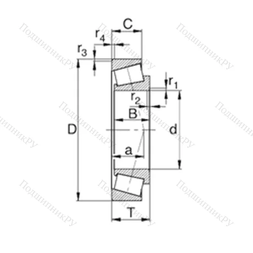 Подшипник роликовый радиально-упорный TR 9516042 от производителя  KBC