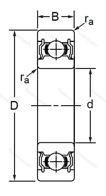 Однорядный шариковый подшипник SS 6306 2RS (180306 Ю ГОСТ) в Нижнем Новгороде