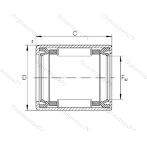 Подшипник игольчатый радиальный HK 1012.2RS FPM DK B от производителя  INA Подшипник игольчатый радиальный HK 1012.2RS FPM DK B от производителя  INA